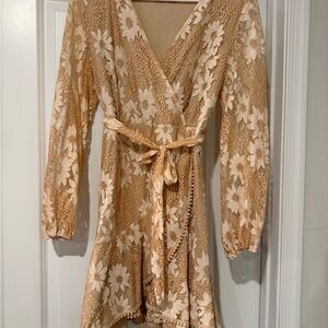 Floral Lace Wrap Dress